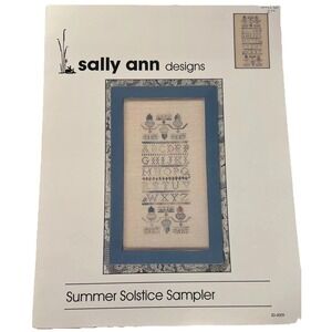 1993 Sally Ann Designs Summer Solstice Sampler Cross Stitch Guide Book